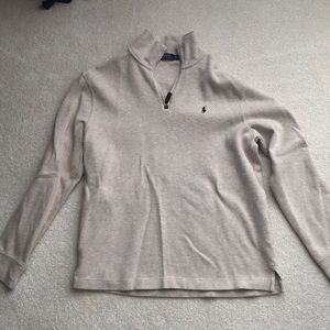 Tan polo quarter zip sweater